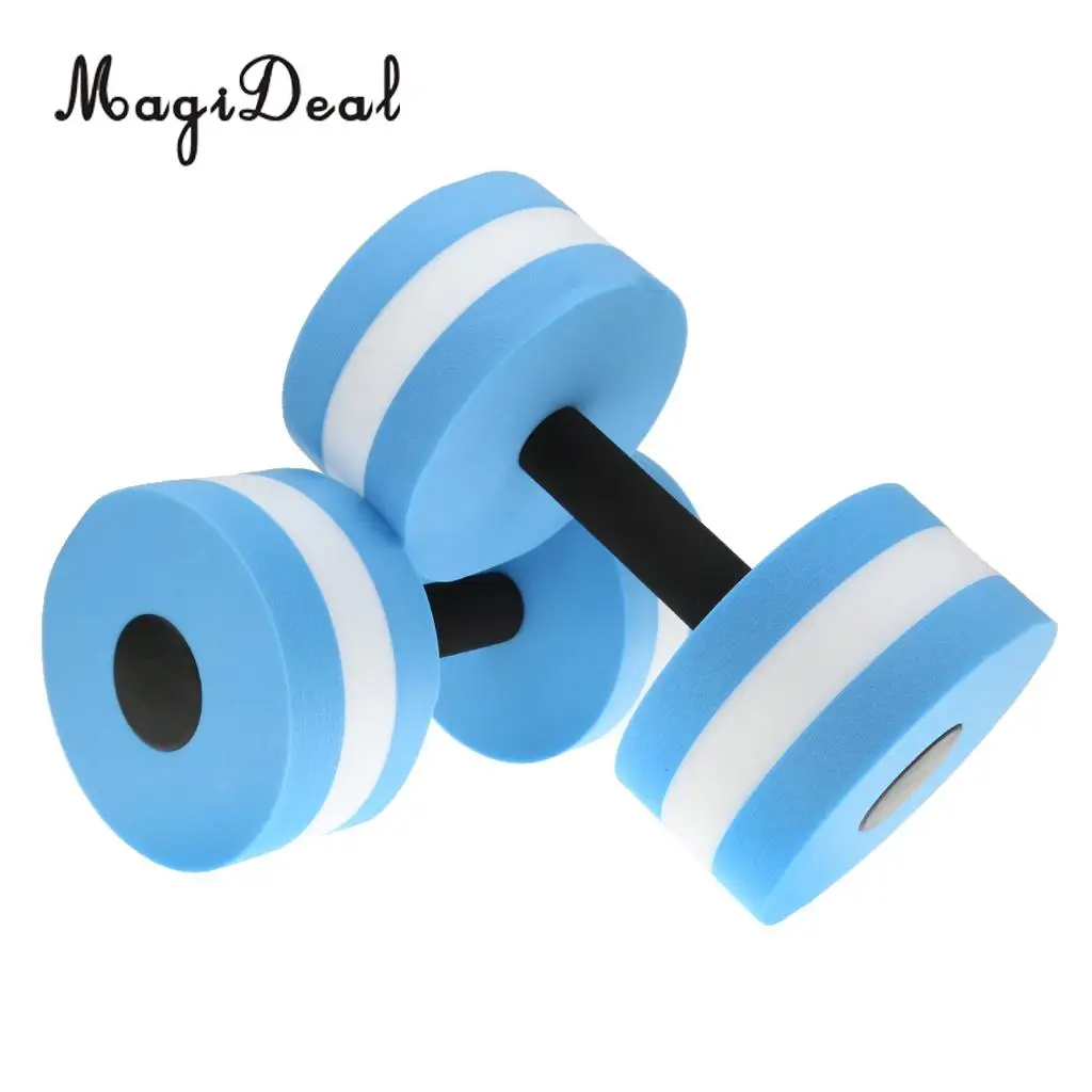 MagiDeal 1 Pair Water Aerobics Dumbbell Medium EVA Foam Aquatic Barbell Aqua Fitness Swimming Pool Exercise Equipment