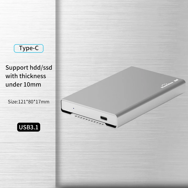 Полностью металлический алюминиевый корпус для жесткого диска usb 3 1 type C caddy 2 5