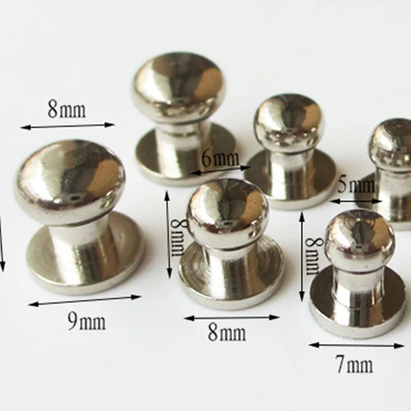 

6-8mm Solid Brass Ball Head Stud Screw Back Nipple Rivet Studs Button Strap Stopper