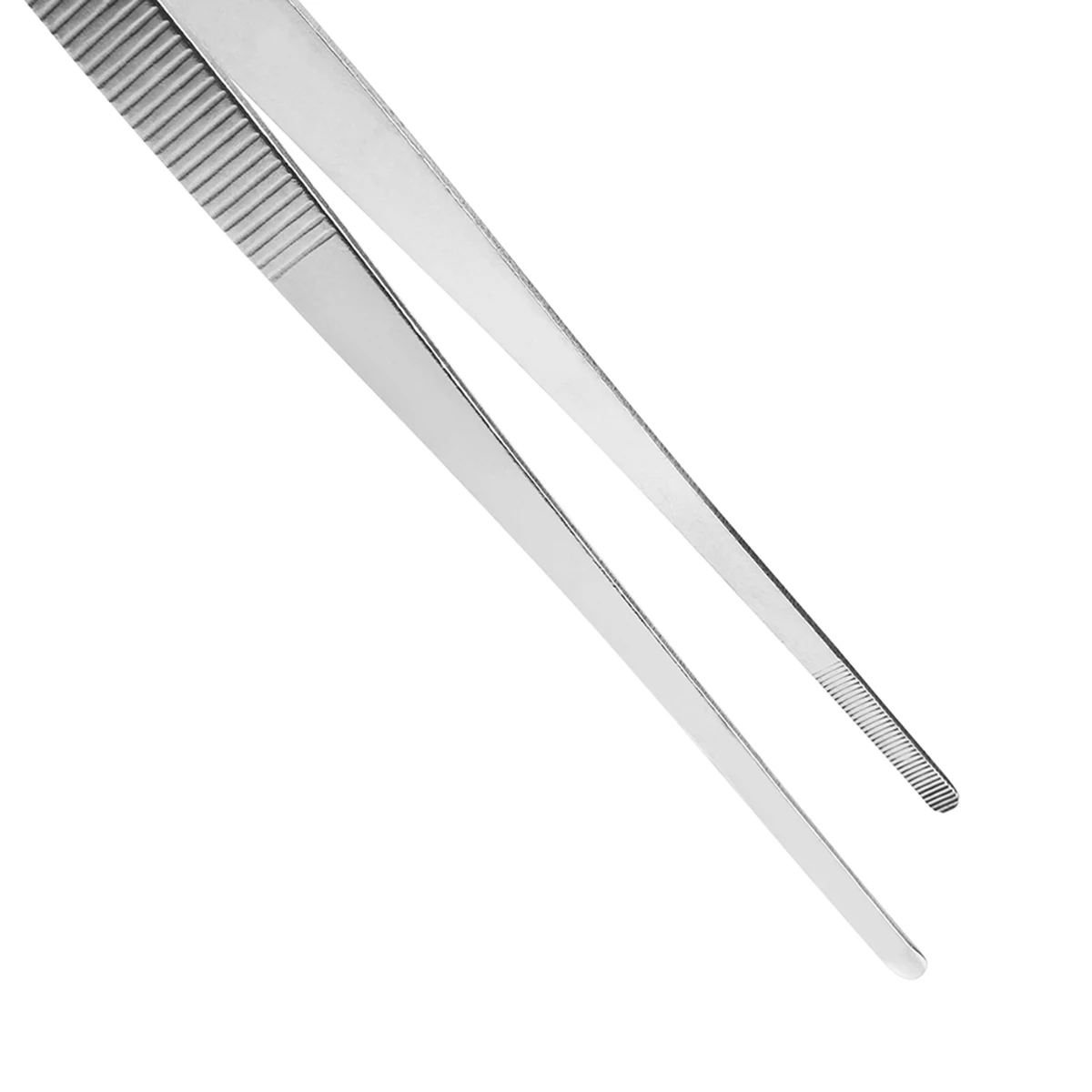 1Pcs 30cm Long Meat Clip Stainless Steel Food Tongs Straight Tweezers Kitchen Tool BBQ Forceps BBQ Silvery