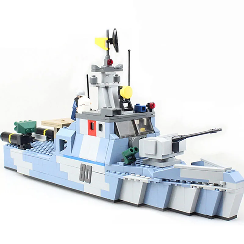 

Models building toy 8023 Military Coastal Guard Ship 520Pcs Building Blocks compatible with lego military toys & hobbies