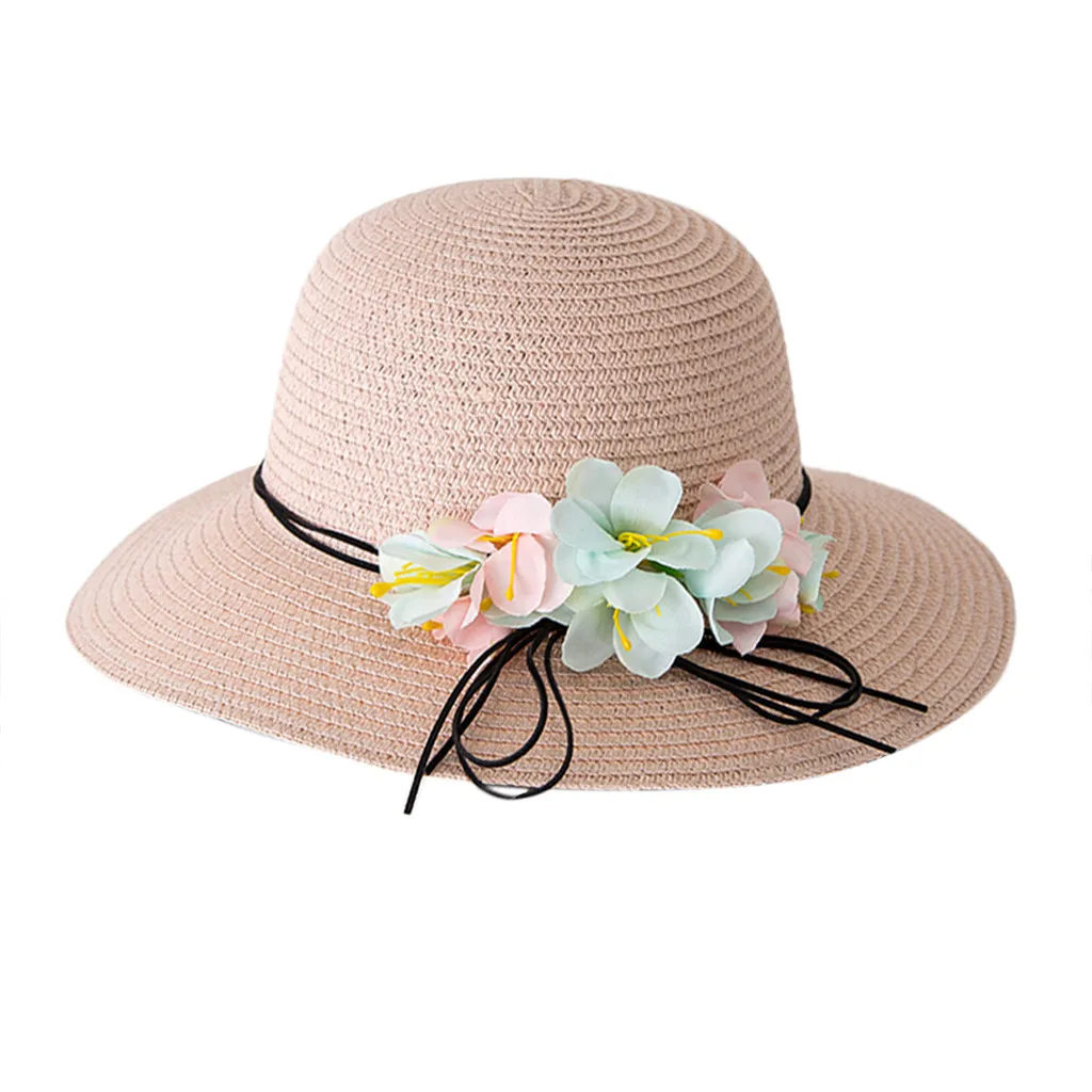 От 2 до 6 лет, модные летние детские шляпы для мальчиков и девочек, дышащая шляпа с цветком, Соломенная пляжная шляпа, аксессуары для волос