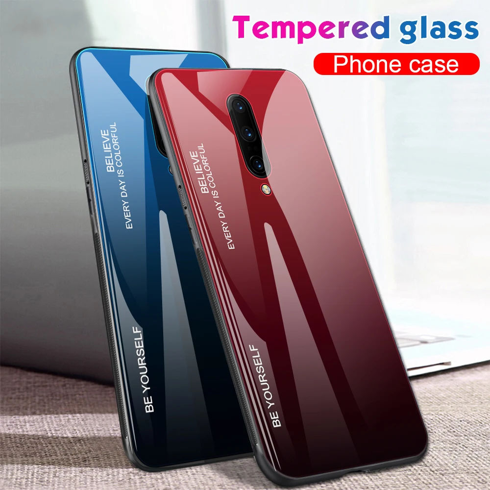 Чехол GKK для Oneplus 7 Pro противоударный чехол из закаленного стекла с полным мягким