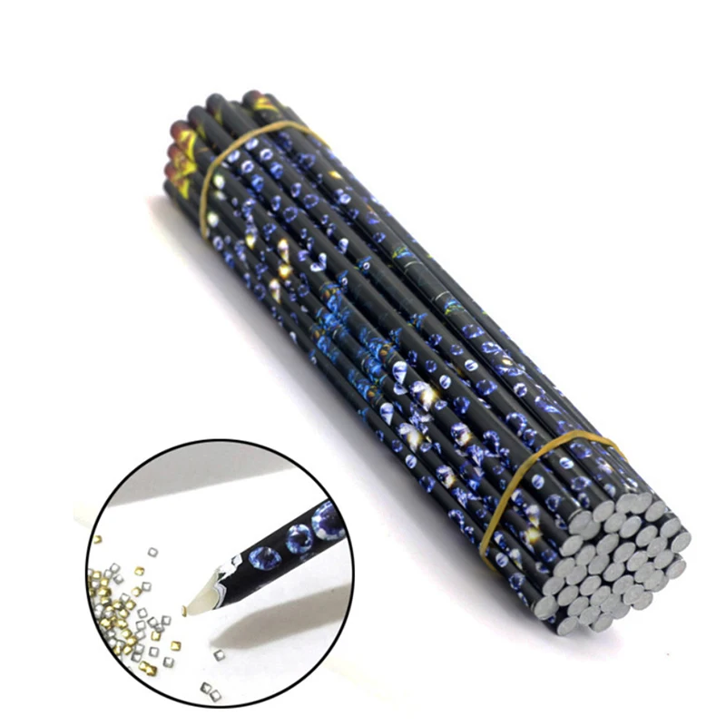 

1Pc Nail Studs Rhinestone Picker Wooden Nail Pen Wooden Wax Pen DIY Nail Art Design Dotting Tool