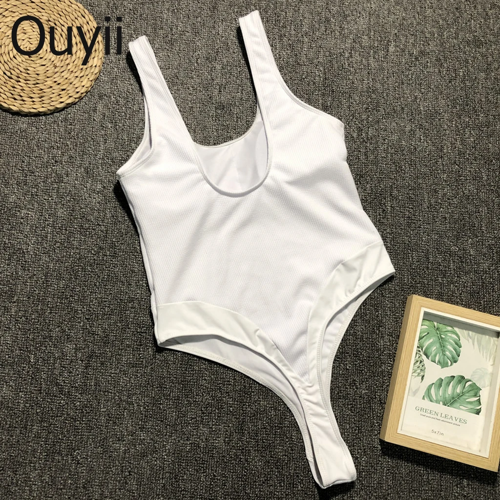 2019 New One-piece Swimsuit Solid Color Bikini Summer Hot Women s Swimwear Slim Sexy Bikini One-piece Swimsuit