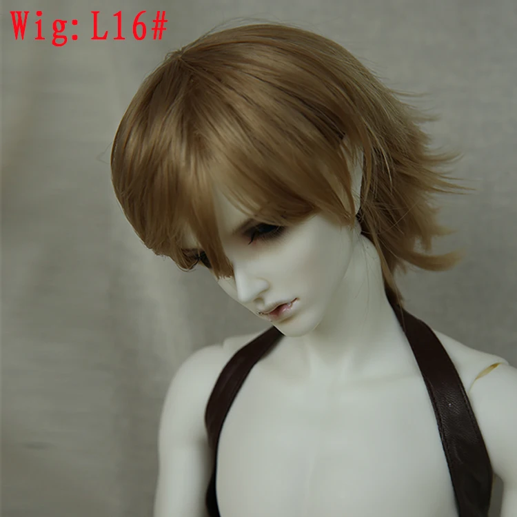 Парик для куклы BJD 1/3 высокотемпературные короткие волосы коричневые черные
