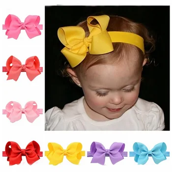 

20pcs/lot 4''Elastics Hair Headbands Solid Bowknot Ribbon Bows Kids Hair Wrap Hairband Headwear Girls Hair Accessories A146