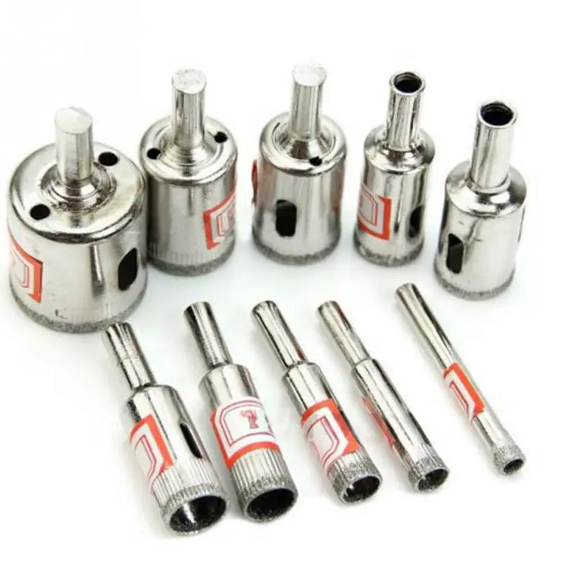 Hot 10 Kinds Diamond Drill Bits Coated Galvanized Hole Drill Bit Set