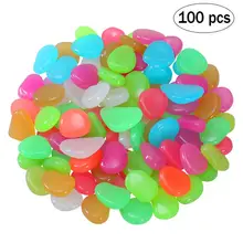 WINOMO 100 шт. светящиеся камни галечные камни светится в темноте для аквариума, аквариума, гравия, украшения для сада, двора