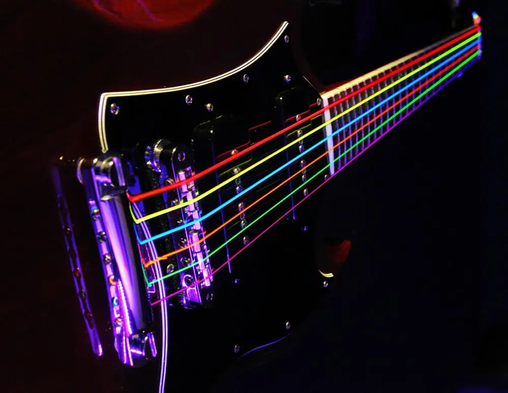 DR K3 hi Neon cuerdas de guitarra eléctrica luminiscente Multicolor, luz 09 42 10 46|electric guitar stringsguitar electric strings - AliExpress