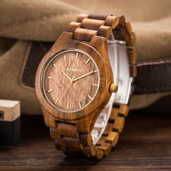 

Fashion Men Wooden Watches Luxury Famous Brand Quartz Watch Full Wood Wristwatch Relogio Masculino Casual Simple Wristwatch gift