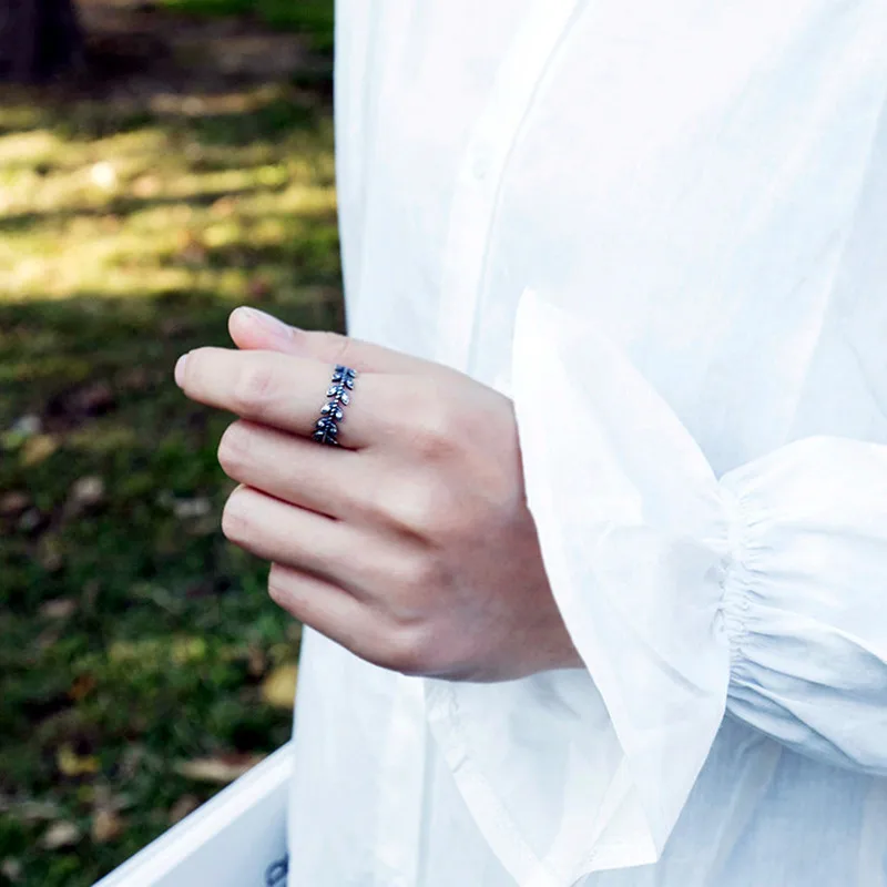 Модное винтажное Ретро серебряное кольцо в форме листа 925 пробы для женщин, ювелирные изделия, регулируемый размер, обручальное кольцо S925, античное кольцо