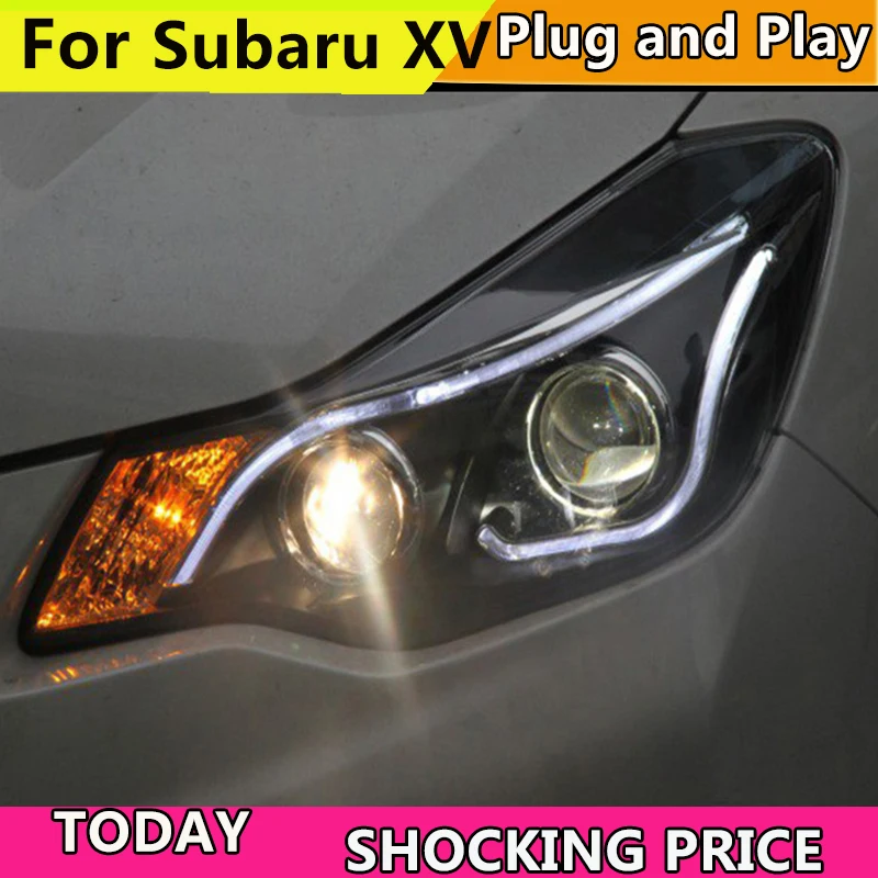 

Стайлинга автомобилей Фара для Subaru XV фары 2012-2015 высокое качество светодиодный фары DRL Bi Xenon объектив высокого ближнего парковка