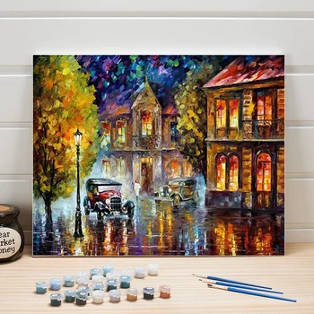 

Paint Pictures By Numbers Scenery Acrylic Coloring Art On Canvas Oil Painting kit For Living Room Wall Decoration Adults Drawing