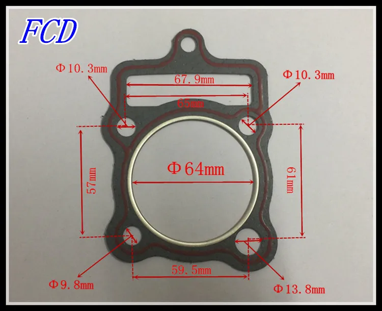 Мотоцикл цилиндра прокладка LF200 CG200 moto прокладка цилиндра поршень Цилиндра диаметром 63.5 мм с воздушным охлаждением