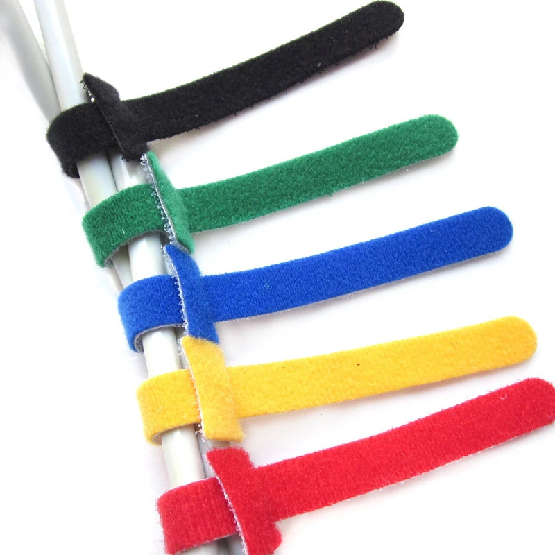 Attaches de cable crochet et boucle - lot de 8 pieces