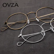 OVZA высококачественная металлическая оправа для очков в стиле унисекс, винтажная оправа для очков для женщин, модные овальные очки, ультра-светильник 274