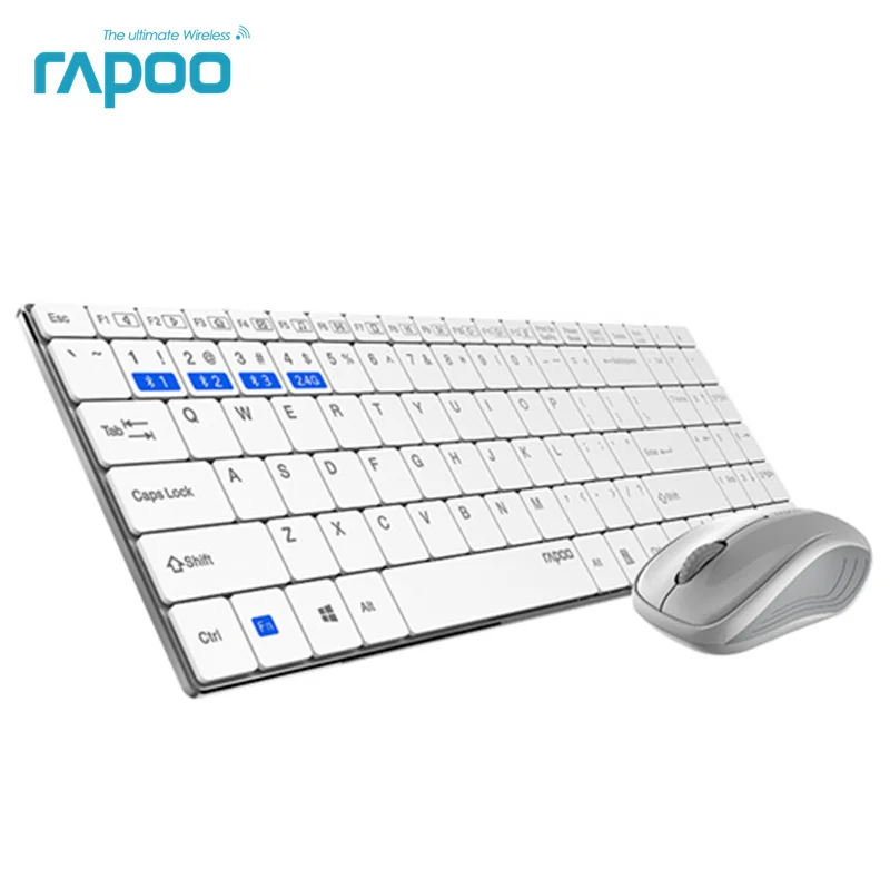 Rapoo 9060M Multi-mode Silent Wireless Keyboard Mouse Combos Bluetooth 3.0/4.0 RF 2.4G Switch between 3 Devices Connection Rapoo 9060M Multi-mode Silent Wireless Keyboard Mouse Combos Bluetooth 3.0/4.0 RF 2.4G Switch between 3 Devices Connection