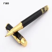 Роскошная Высококачественная 8007 черная Золотая деловая офисная Ручка-роллер