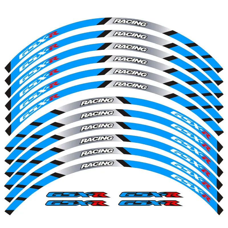 Новинка, высокое качество, 12 шт., подходит для мотоцикла, наклейка на колеса, полоса, светоотражающий обод для Suzuki GSX-R GSXR600 750 1000 250 400