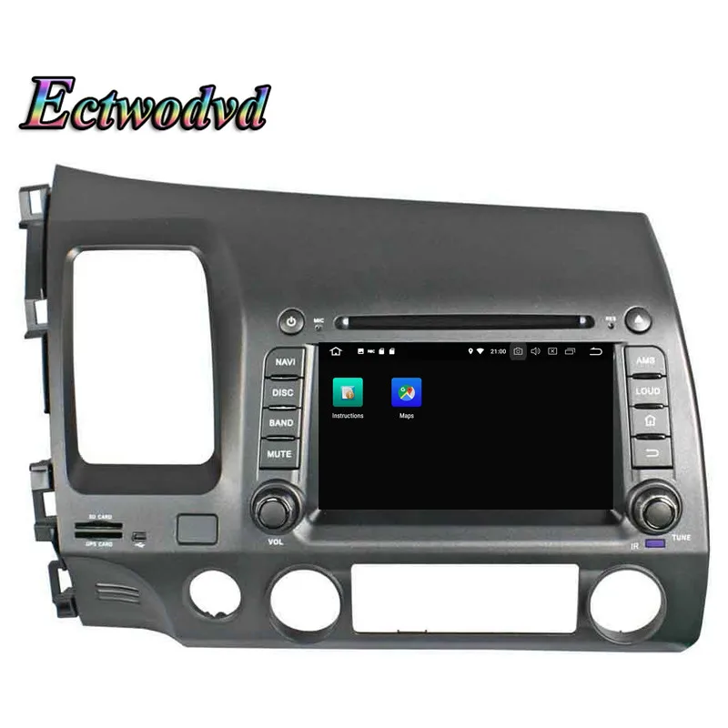 Clearance Ectwodvd Octa Core 4G RAM 64G ROM Android 9.0 Car Multimedia DVD Player GPS HeadUnit for Honda CIVIC 2006 2007 2008-2011 3