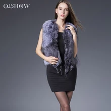 2016 Silver Fox Fur Vest for Woman Real Fox Fur Coat Sleeveless Women Noble Fashion Luxury Genuine Fox Fur Women’s Jacket QS-95