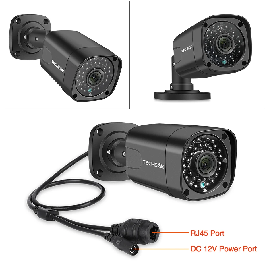  Techege H.265 8Ch 4MP POE NVR CCTV Camera System 4MP POE IP Camera 2560*1440 Outdoor Waterproof Vid - 32823457563