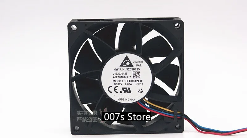 

New Radiator Cooling Cooler Fan For DELTA FFB0812EH 8025 DC 12V 0.8A 8cm PWM 80*80*25MM 5900RPM 4Pin Two Ball Bearing Large Air