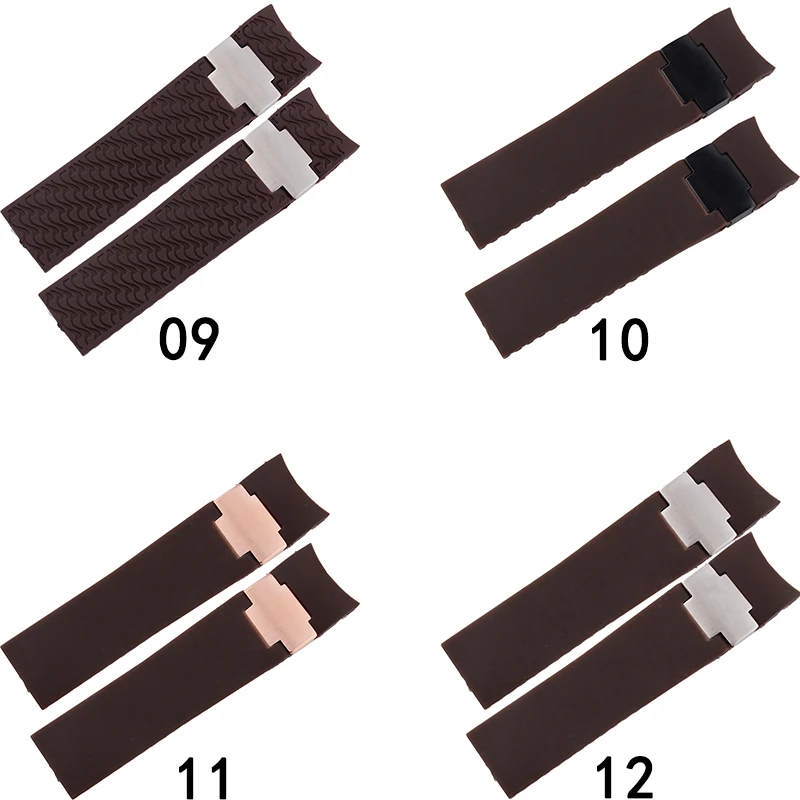 Водонепроницаемый резиновый ремешок 22 мм черный синий коричневый ремешок для часов Ulysse Nardin DIVER Мужские механические часы аксессуары с застежкой