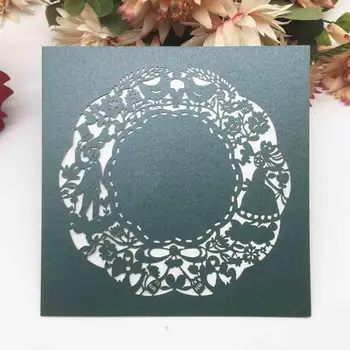 

20pcs Laser Cut Romantic Couple Round Wedding Invitations Card Pearl Paper Wedding Card Wedding Anniversary Birthday Party Card