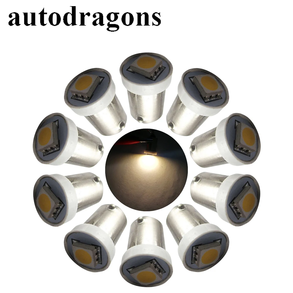 Autodragons 100 шт. 6 3 В переменного тока Ba9s #44 #47 байонетная база пинбол led 5050SMD без