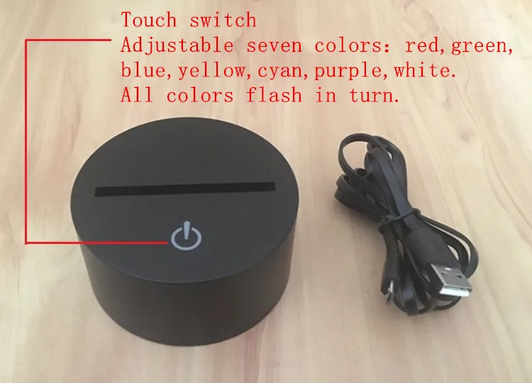 Decoração da Lâmpada de Mesa Luz de Energia Marciano Novidade Colorida Touch Led Visão Usb Presente 3d Luz 9 decorative lamp