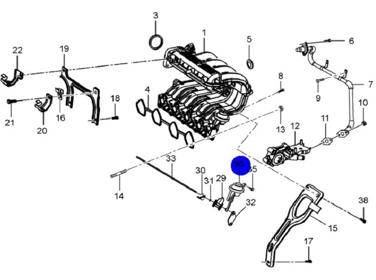 Привод регулирующего клапана впускного коллектора для Chevrolet Sail 1.2L 2009- 24101312