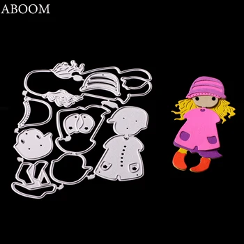 

ABOOM Lovely Metal Carbon Steel Cartoon Girl Die Cut Embossing Folder Decorative Scrapbooking Album Cutting Dies Paper Template