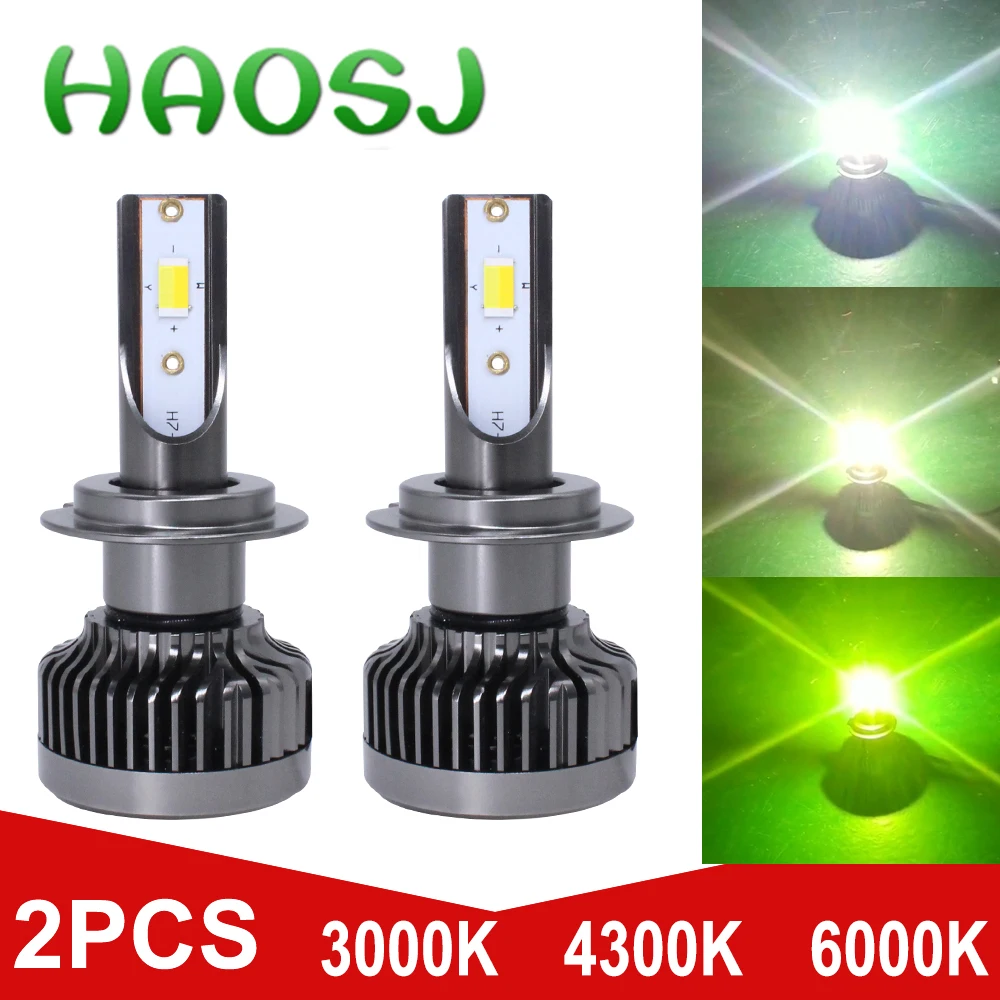 Светодиодные Автомобильные лампы HAOSJ H7 светодиодные H4 H11 3000K 4300K 6500K HB3 фары H1 H3 H27