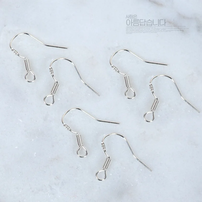 10 قطع 925 الاسترليني الفضة القرط السنانير ل الأقراط و مكونات DIY الاكسسوارات والمجوهرات جعل نتائج الإبرة بالجملة