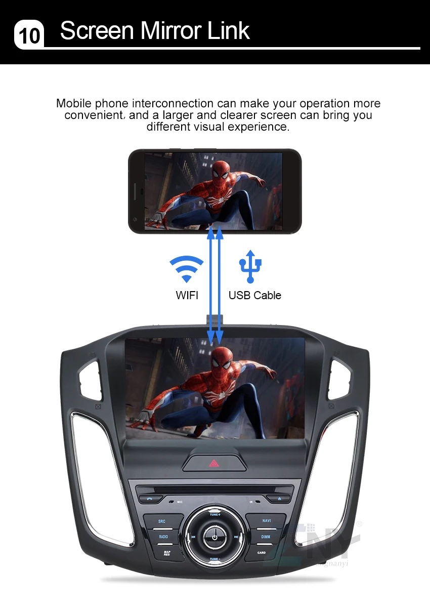 Best 9" HD Android 8.1 Car GPS Stereo For 2015 2016 2017 Focus Auto DVD Audio Video Radio FM RDS WiFi Navigation Free Backup Camera 11