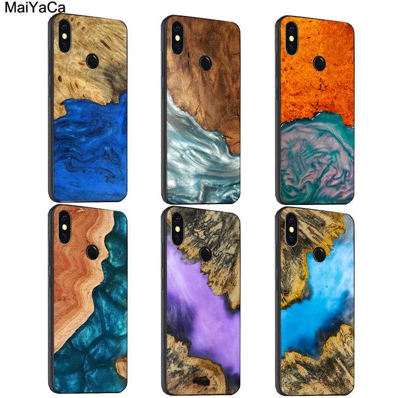 

MaiYaCa Wood Resin Marble Case For Xiaomi Mix 2 2S Max3 Mi 9 8 SE 6X Redmi 4X 5 5Plus 6 6A S2 Note 5A 5Pro 7 Coque
