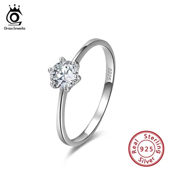 

ORSA JEWELS 925 Sterling Silver Ring AAA Cubic Zirconia Propose Marriage Engagement Wedding Rings Jewelry for Women 2019 OSR116