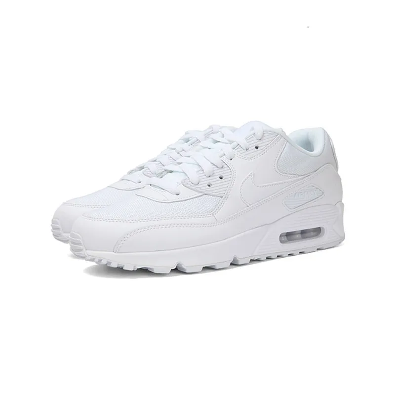 Original New Arrival Authentic Nike AIR MAX 90 ESSENTIAL Men's Breathable Running Shoes Sport Outdoor Sneakers White 537384-111