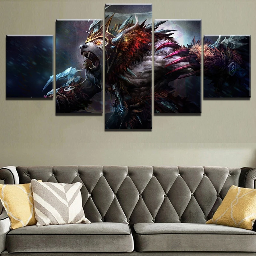 

Canvas Game Posters Home Decoration Wall Art Modular Pictures 5 Pieces DotA 2 Ursa Paintings For Living Room Unique Framework