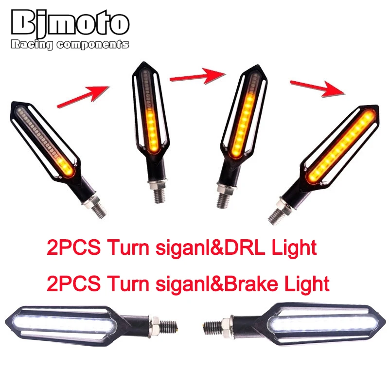 4 шт. светодиодный светильник для указателей поворота для мотоцикла, задний фонарь, мигающий фонарь, бегущая вода, мигалка, DRL, тормозной индикатор, мигающий светильник s