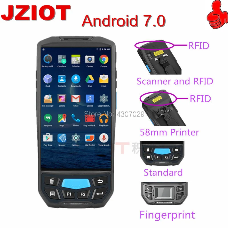 Портативный PDA терминал для сбора данных 4G Android Мобильный 1D / 2D сканер штрих кодов