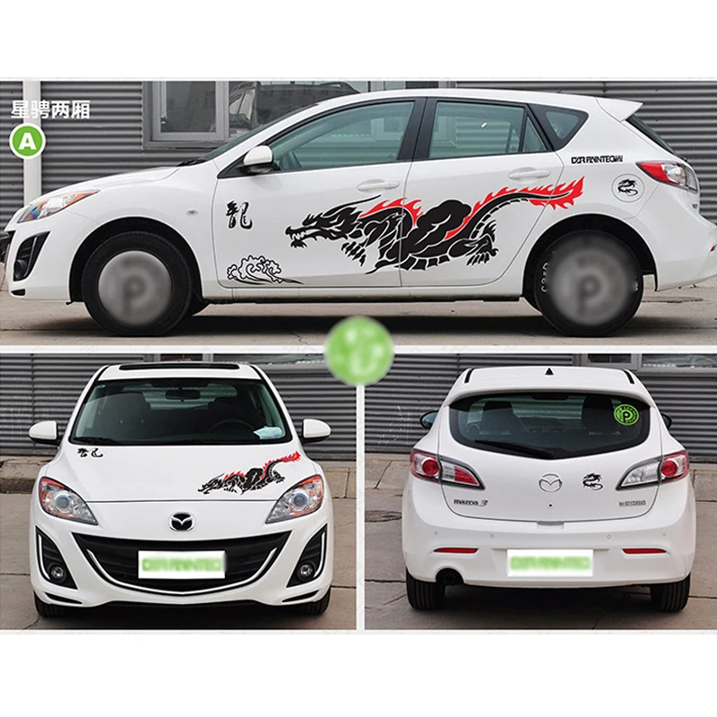 Tailor Made Car Sticker 3D Dragon Totem Camouflage Vinyl Racing