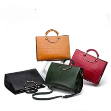 Mode Frauen Messenger Taschen Aus Echtem Leder Schulter Crossbody Taschen Damen Handtaschen Vintage Alligator Ledertaschen Weibliche Beutel