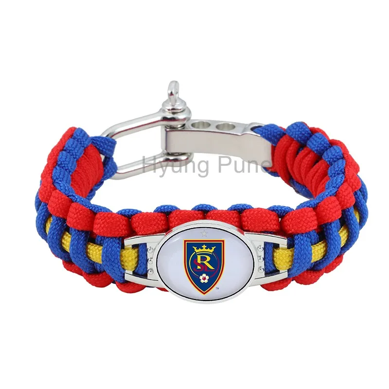 Adjustable Football Bracelet&Bangles Soccer Rectangle Logo Silver Snake Chain Custom Bracelet For Male Sports Findings