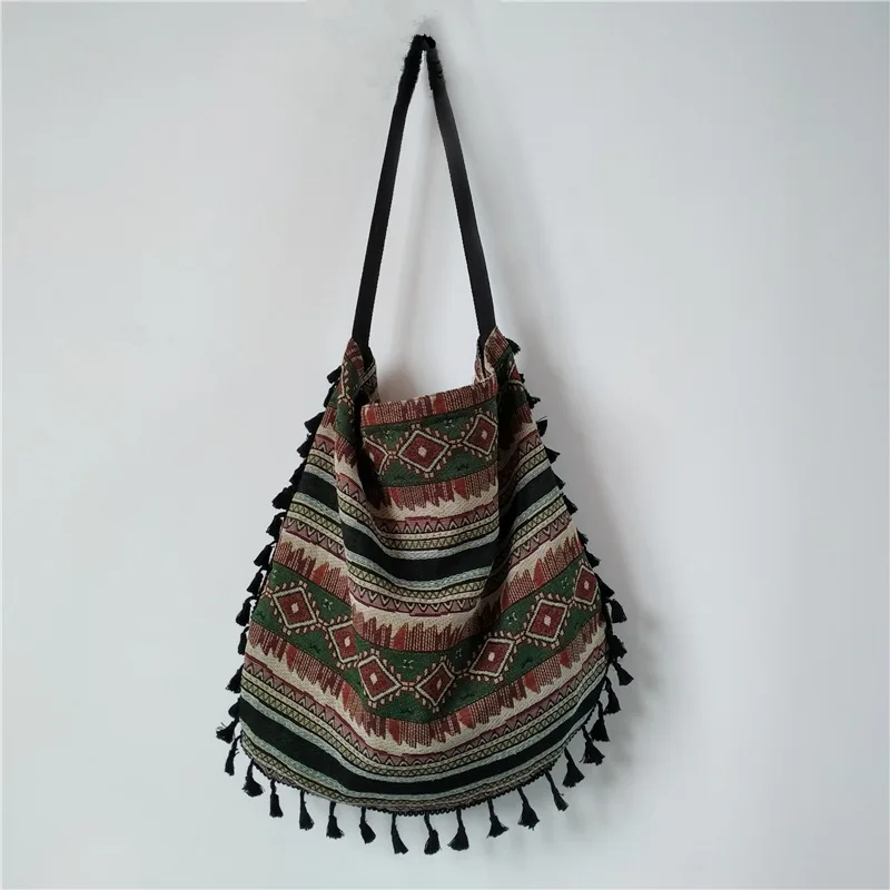 Новая Винтажная богемная сумка через плечо с бахромой, женская сумка с кисточками, бохо хиппи, цыганские женские сумки с бахромой, открытая сумка, сумки