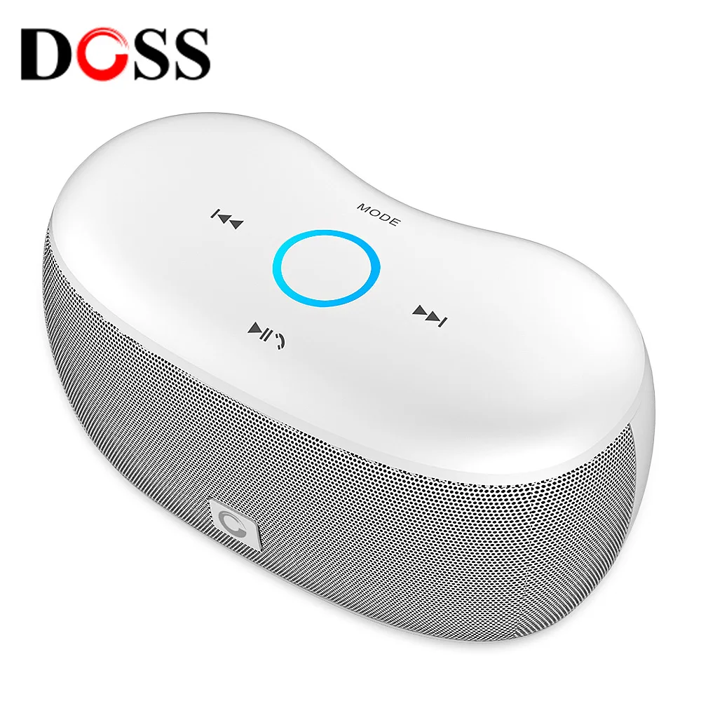 DOSS с сенсорным управлением динамик Bluetooth портативный беспроводной динамик стерео с басами и встроенным микрофоном Hands free для телефона ноутбука - Цвет: White