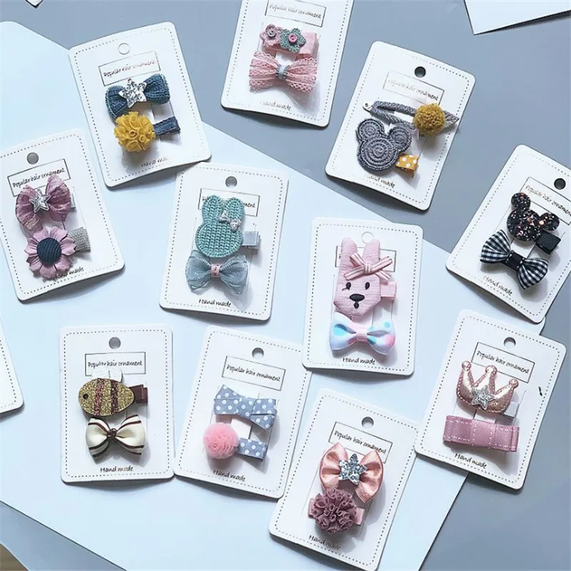 

10set/lot Creative Mix Styles Hair Clips For Girls Toddlers Cute Gauze Ball Hair Flower Hairpin Barrette Kids Hair Accessories
