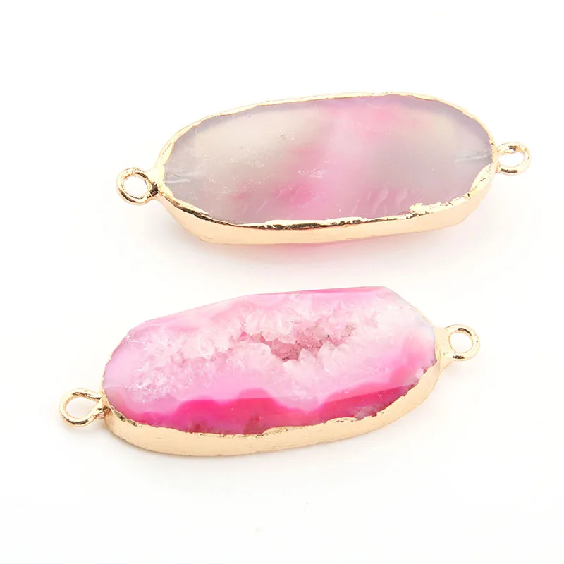 4 цвета Настроение ФОРМА натуральный камень кулон DIY для ожерелья или ювелирных изделий - Окраска металла: Pink